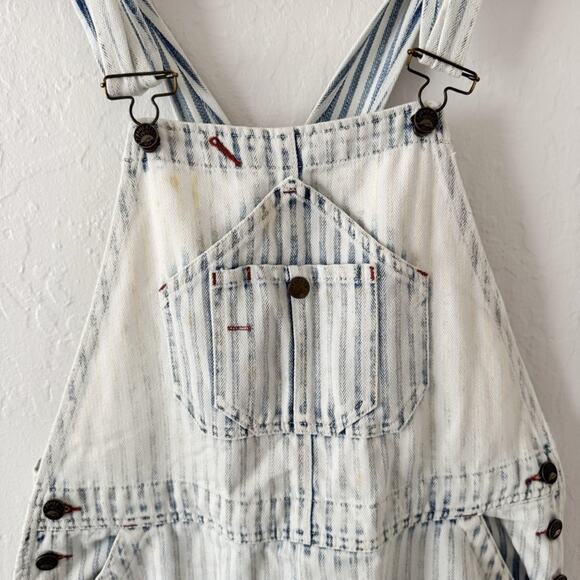 Faherty Topsail Overalls Light Wash Blue Striped Railroad - Picture 11 of 16